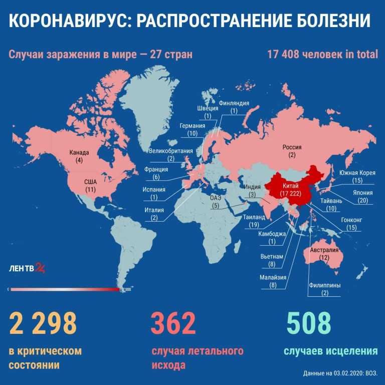Коронавирус - онлайн карта распространения в 2020, статистика в реальном времени, последние новости